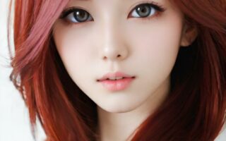 AI girl with red hair wallpaper