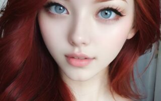 AI girl with red hair wallpaper