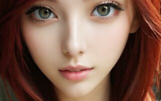 AI girl with red hair wallpaper