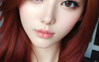 AI girl with red hair wallpaper