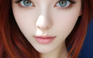 AI girl with red hair wallpaper
