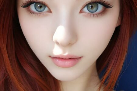 AI girl with red hair wallpaper
