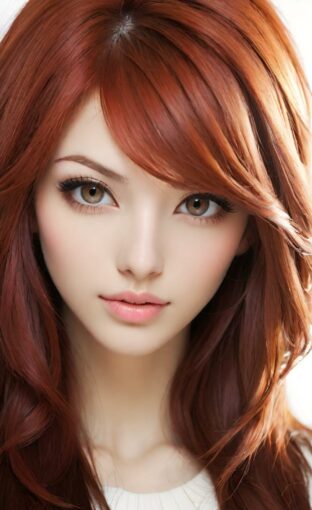 AI girl with red hair wallpaper