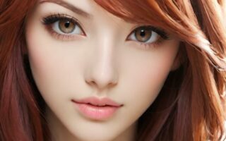 AI girl with red hair wallpaper