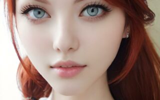 AI girl with red hair wallpaper