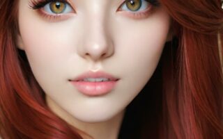 AI girl with red hair wallpaper