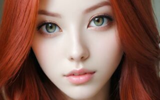 AI girl with red hair wallpaper