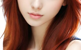 AI girl with red hair wallpaper