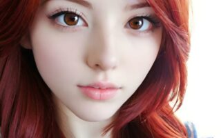 AI girl with red hair wallpaper