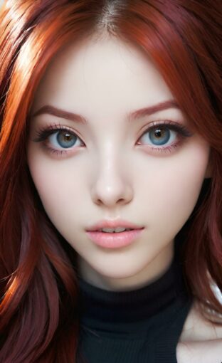 AI girl with red hair wallpaper