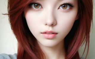 AI girl with red hair wallpaper
