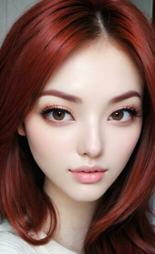 AI girl with red hair wallpaper