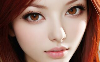 AI girl with red hair wallpaper