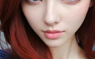 AI girl with red hair wallpaper
