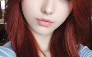 AI girl with red hair wallpaper