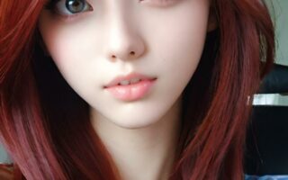 AI girl with red hair wallpaper