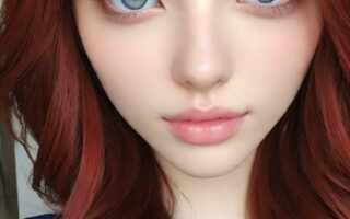 AI girl with red hair wallpaper