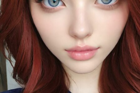 AI girl with red hair wallpaper