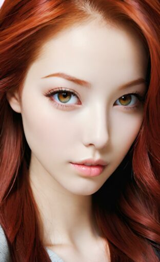 AI girl with red hair wallpaper