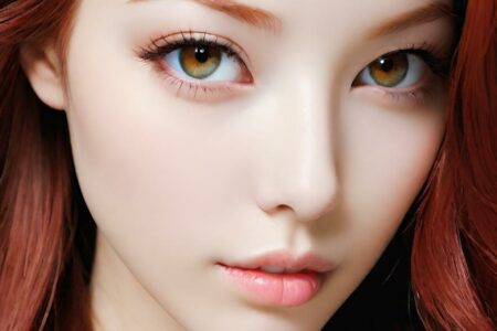 AI girl with red hair wallpaper