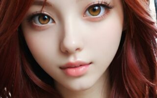 AI girl with red hair wallpaper