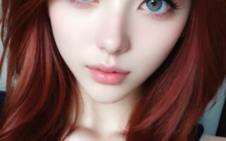 AI girl with red hair wallpaper