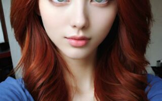 AI girl with red hair wallpaper