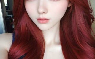 AI girl with red hair wallpaper