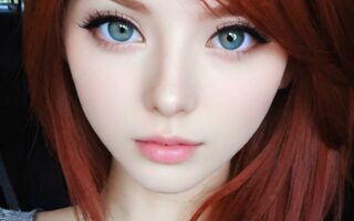 AI girl with red hair wallpaper