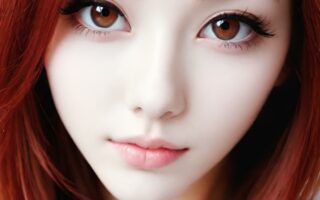 AI girl with red hair wallpaper