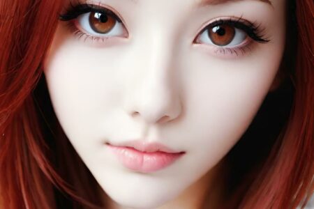 AI girl with red hair wallpaper