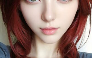 AI girl with red hair wallpaper