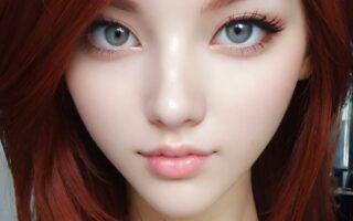 AI girl with red hair wallpaper
