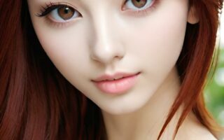 AI girl with red hair wallpaper