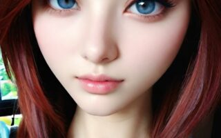 AI girl with red hair wallpaper