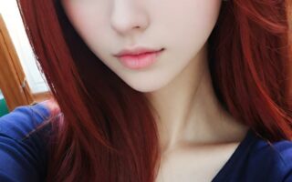 AI girl with red hair wallpaper