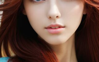 AI girl with red hair wallpaper
