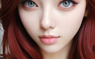 AI girl with red hair wallpaper