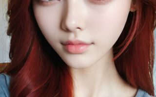 AI girl with red hair wallpaper