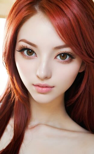 AI girl with red hair wallpaper