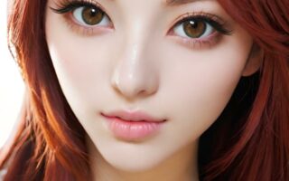 AI girl with red hair wallpaper