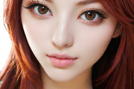 AI girl with red hair wallpaper