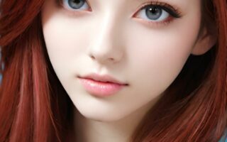 AI girl with red hair wallpaper