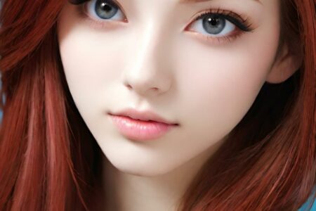 AI girl with red hair wallpaper