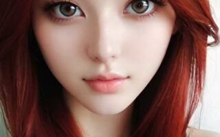AI girl with red hair wallpaper