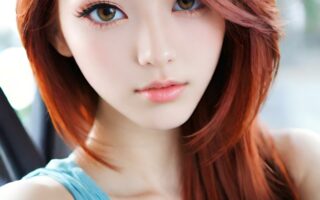 AI girl with red hair wallpaper