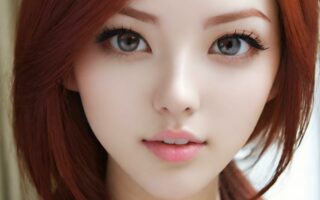 AI girl with red hair wallpaper
