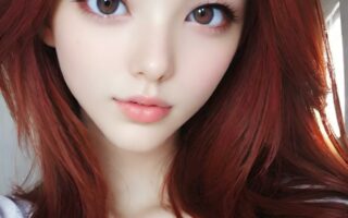 AI girl with red hair wallpaper