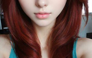 AI girl with red hair wallpaper