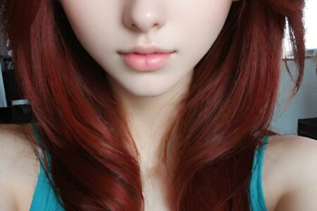 AI girl with red hair wallpaper